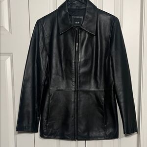 JLC NewYork Soft Leather Black Zip Front Jacket Women's NWOT S